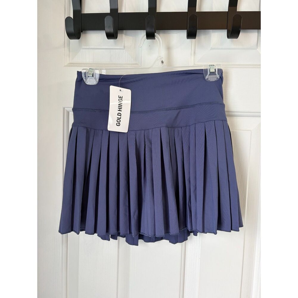 NWT Goldhinge Hit The Court Mini Skort Skirt Navy Size Small Athleisure